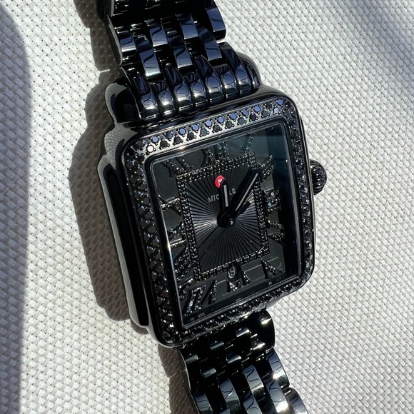 Brand New in Box Black Michele Deco Noir Diamond Watch 06T000215 - Picture 6 of 17